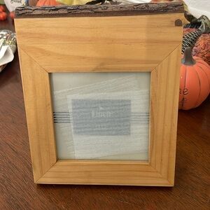 Natural Wood Picture Frame with Bark Accent - Unbranded